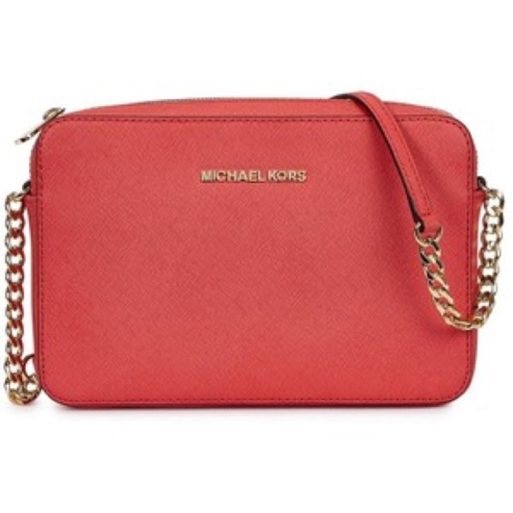 Michael Kors Jet Set Travel Large Crossbody Coral